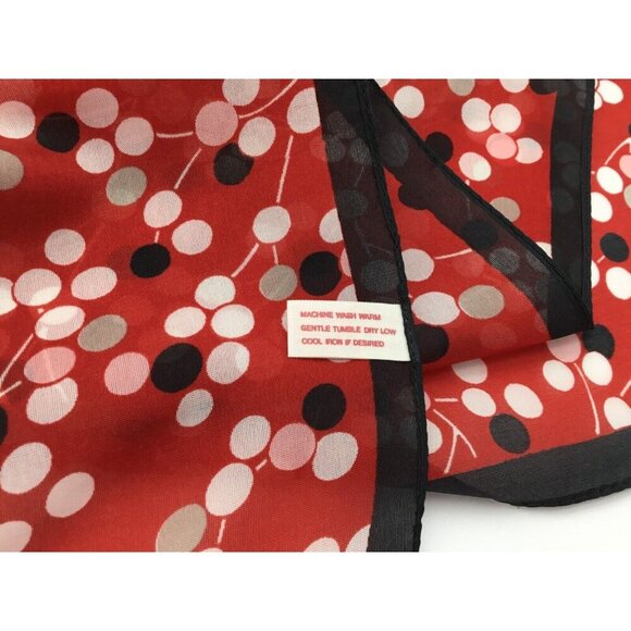 Polyester 25 in Square Vintage Scarf with Abstract Berries & Stripes Italy - Picture 4 of 5